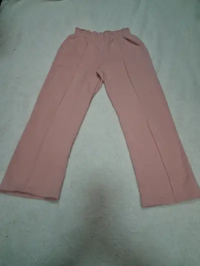 Pantalones rosados de algodón para niña talla 12 - miniatura 1