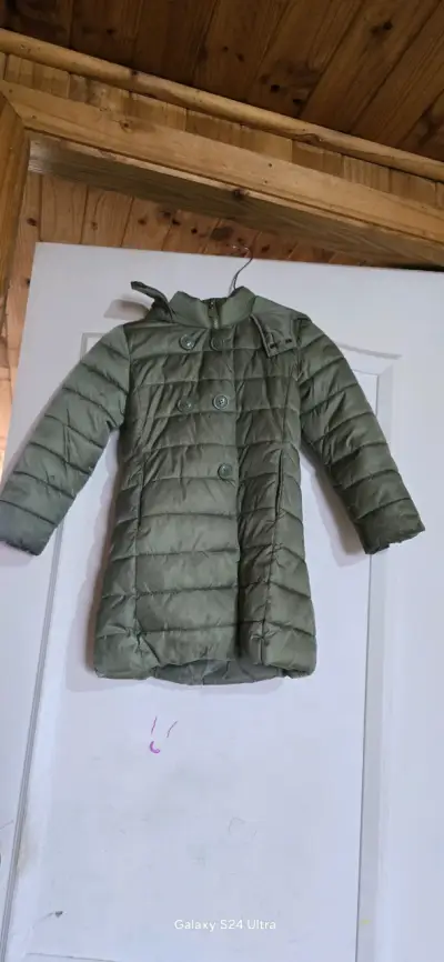 Abrigo verde para niños con capucha talla 6 - miniatura 1