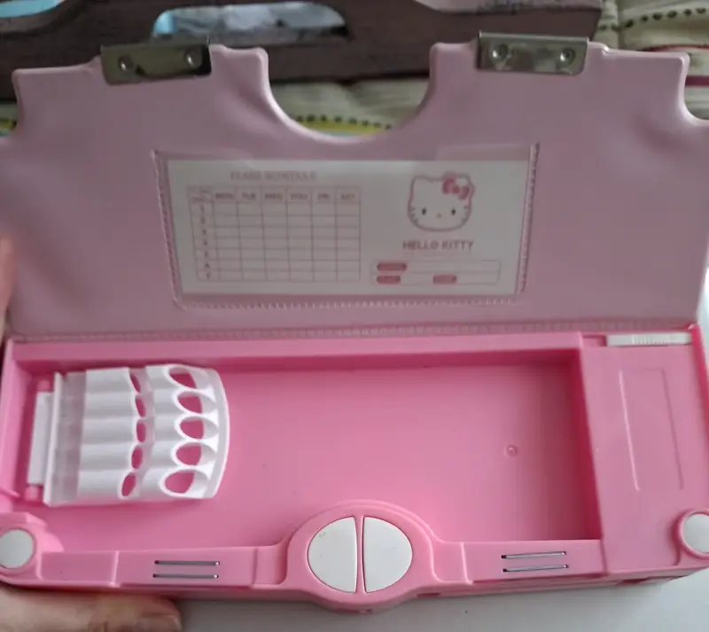 Estuche escolar Hello Kitty rosa con compartimentos - 2