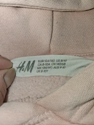 Polerón H&M con capucha unicornio rosa para niña - miniatura 2