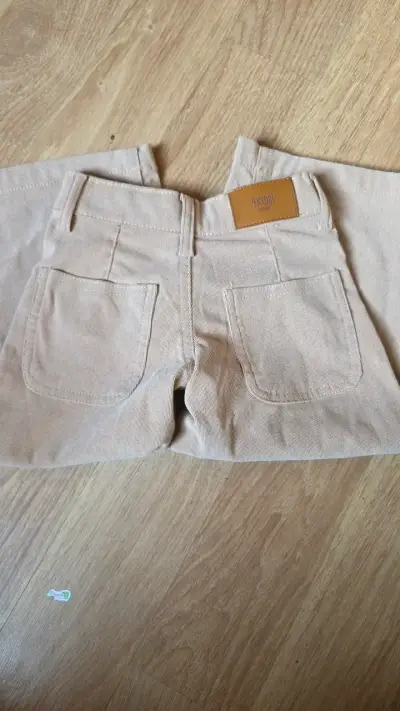 Pantalón wide leg beige para niña - miniatura 3