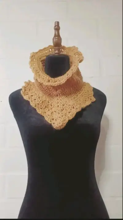 Cuello tejido a crochet colores variados - miniatura 3