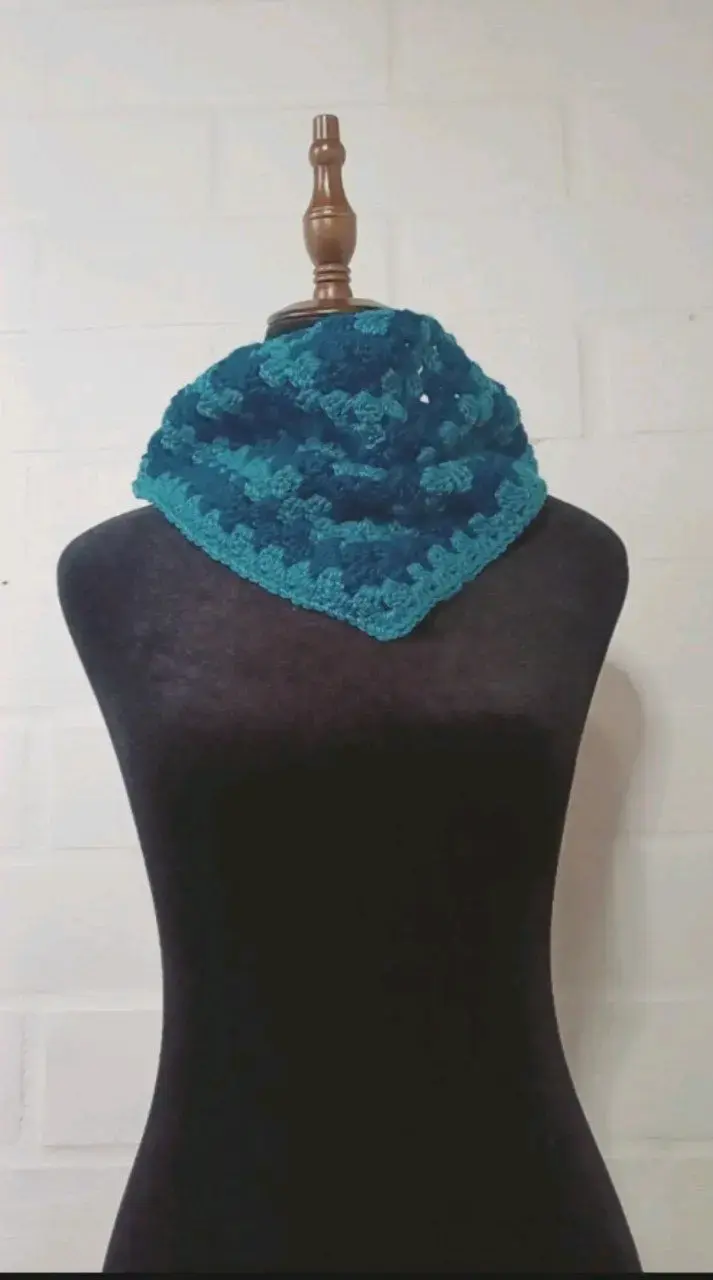 Cuello tejido a crochet colores variados - 6