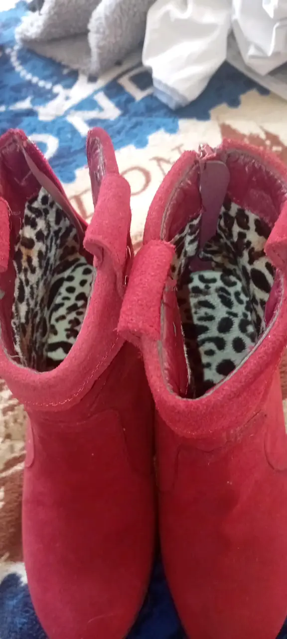 Botines rojos para mujer taco interiorl print - 4