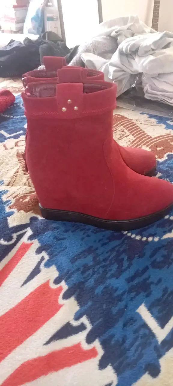 Botines rojos para mujer taco interiorl print - 1