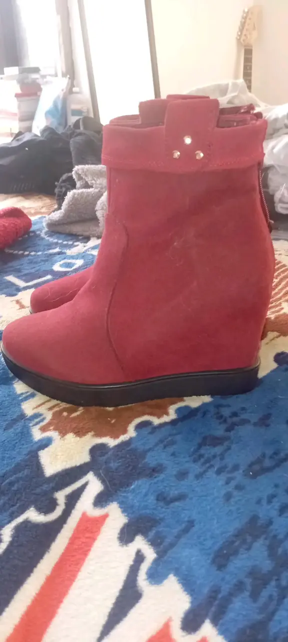 Botines rojos para mujer taco interiorl print - 3