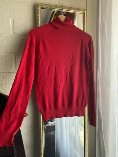 Suéter rojo Zara de cuello alto para mujer - miniatura 1