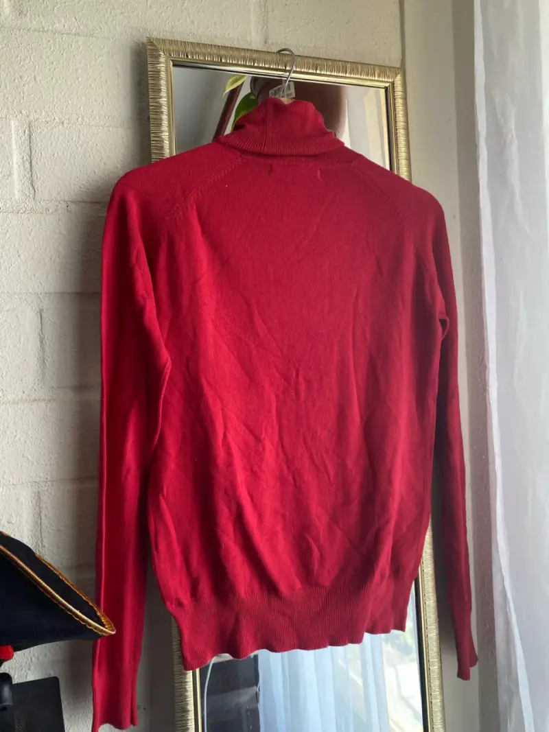 Suéter rojo Zara de cuello alto para mujer - 3