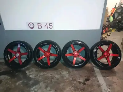 Separadores de rueda con llantas rojas deportivas - miniatura 5