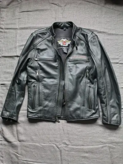 Chaqueta de cuero Harley Davidson para motociclista - miniatura 1
