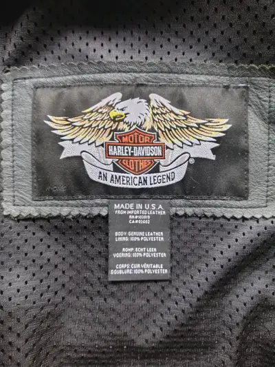 Chaqueta de cuero Harley Davidson para motociclista - miniatura 4