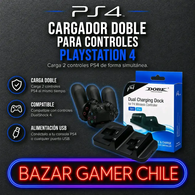 Cargador para controles PS4
