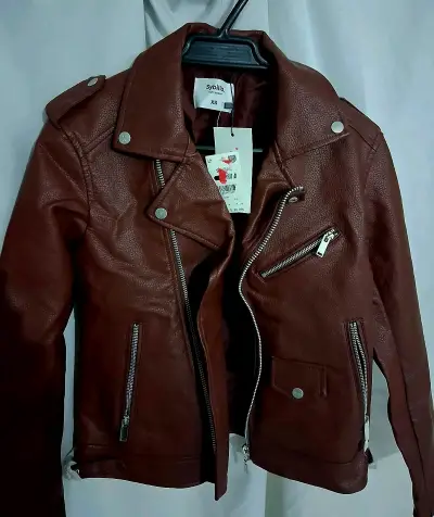 Chaqueta de cuero marrón Sybilla XS - miniatura 1