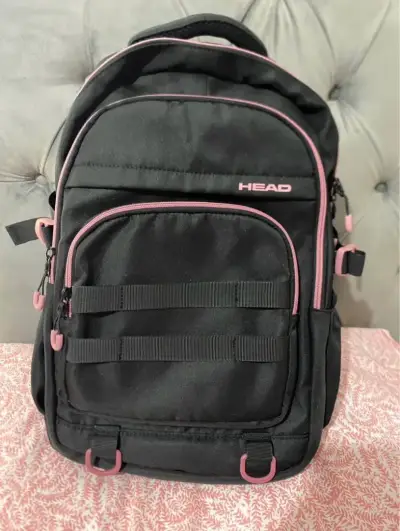 Mochila negra Head con detalles rosados - miniatura 1