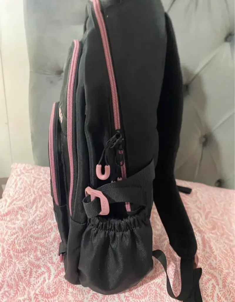Mochila negra Head con detalles rosados - 3