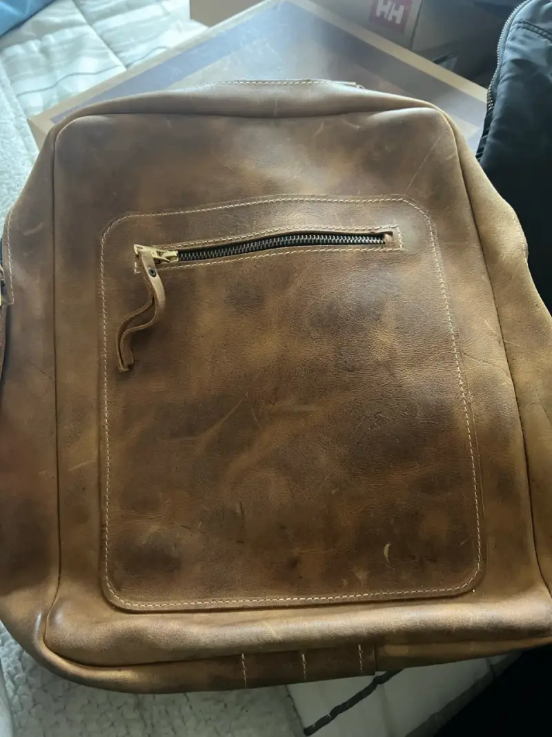 Mochila de cuero vintage marrón - 5