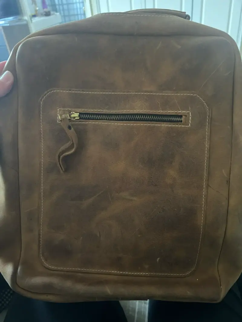 Mochila de cuero vintage marrón - 6