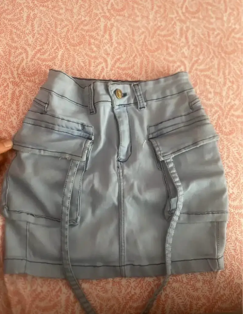 Falda de mezclilla gris con bolsillos Dirt Jeans - 1