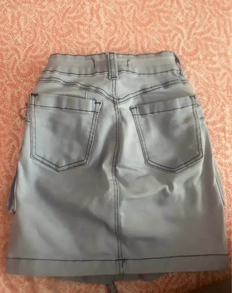 Falda de mezclilla gris con bolsillos Dirt Jeans - 3