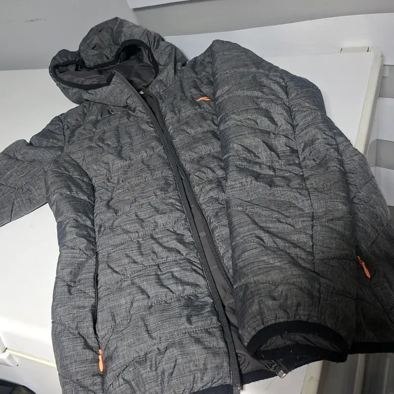 Chaqueta Acolchada Gris con Capucha Diadora - 1