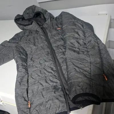 Chaqueta Acolchada Gris con Capucha Diadora - miniatura 1