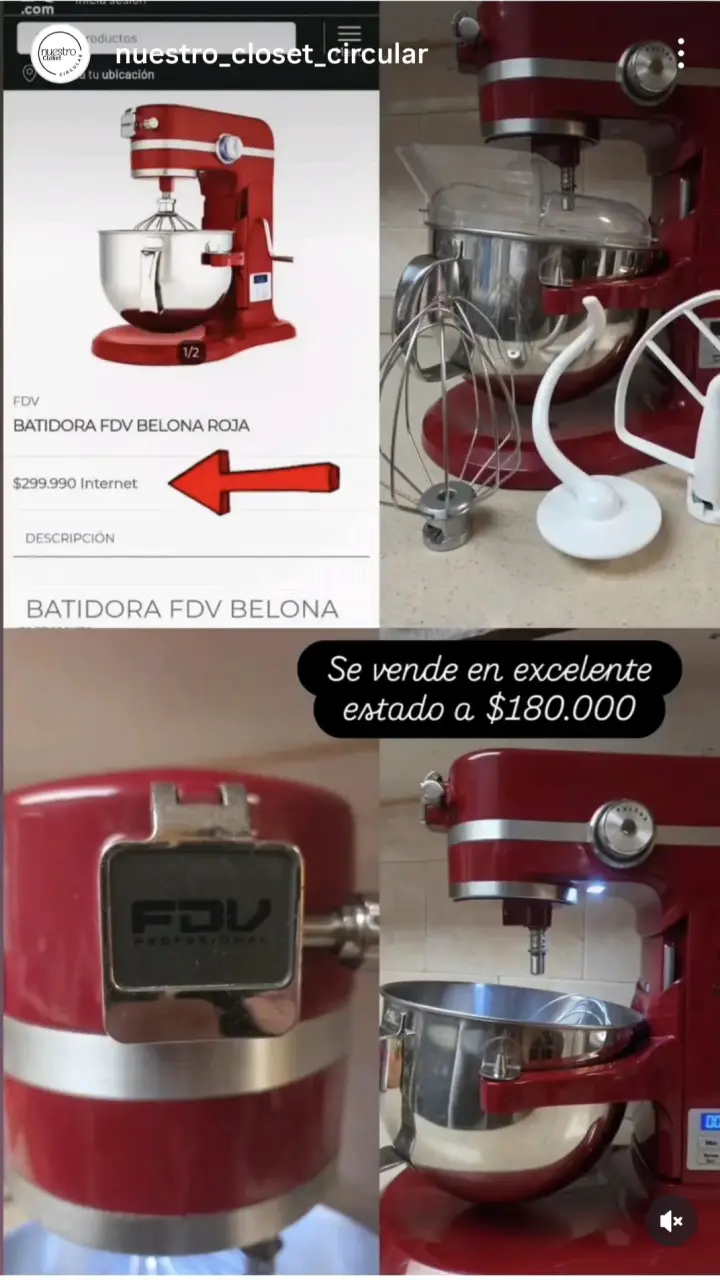 Batidora FDV Belona Roja en excelente estado