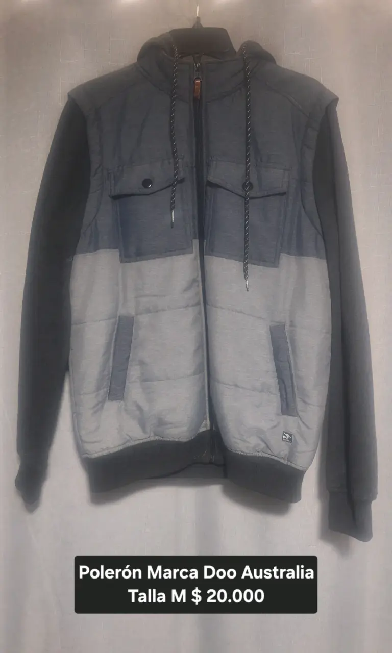 Polerón Doo Australia Gris con Capucha Talla M - 1