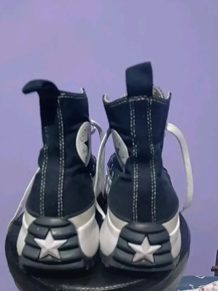 Zapatillas negras de lona con plataforma - 2