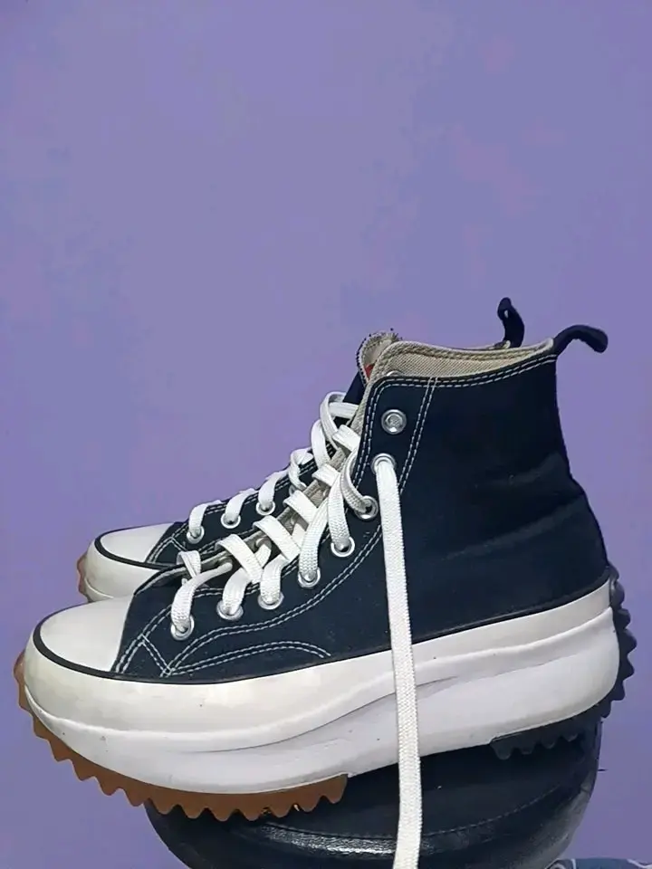 Zapatillas negras de lona con plataforma - 3