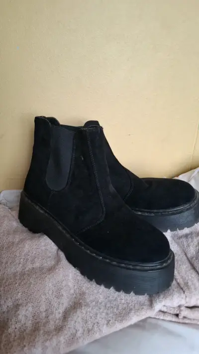 Botines negros de gamuza para mujer - miniatura 3
