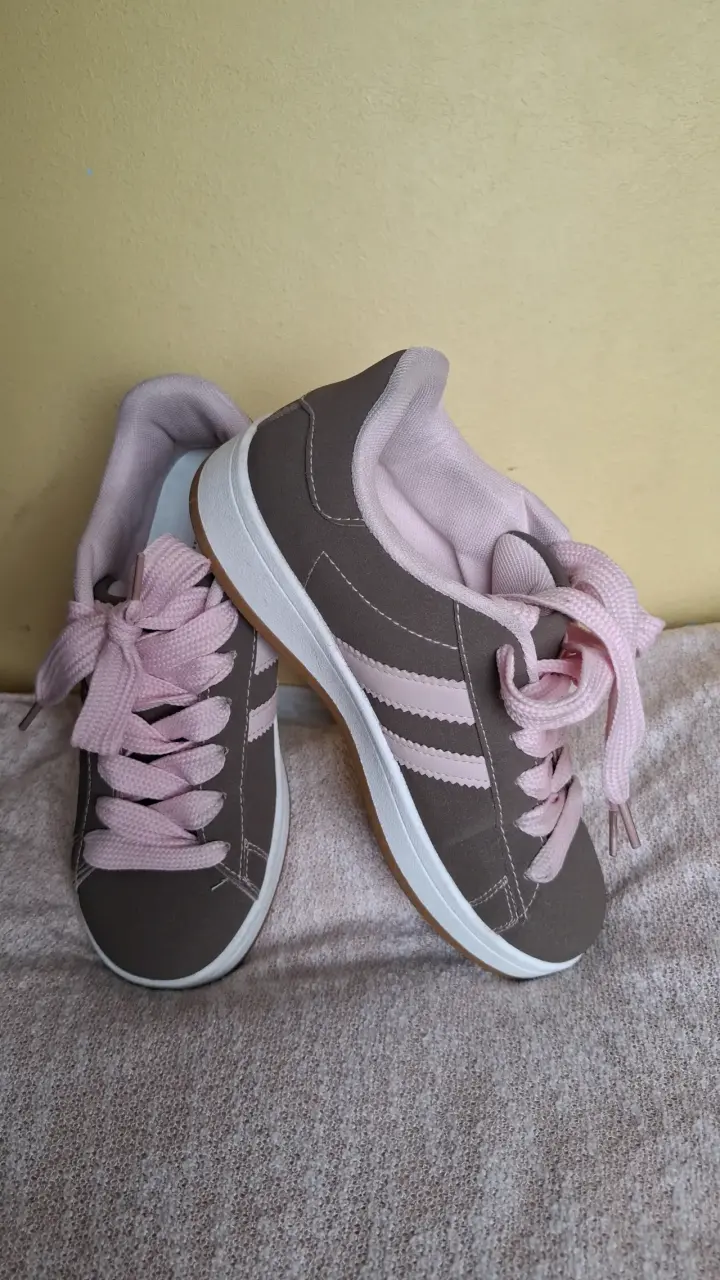 Zapatillas deportivas mujer color rosa y marrón - 1