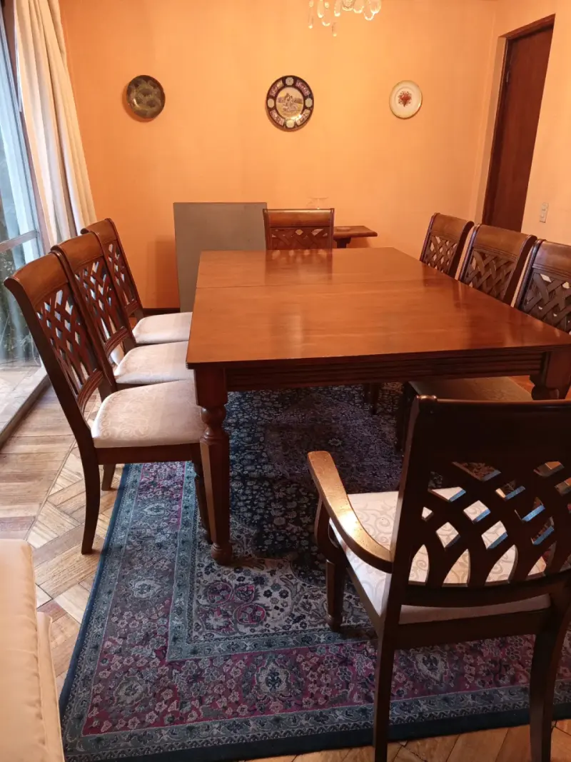 Juego de comedor de madera con 8 sillas - 3