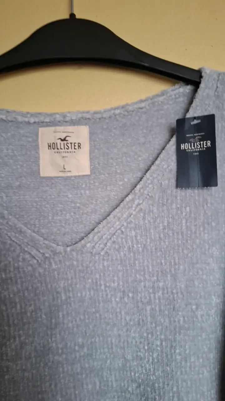 Suéter gris Hollister para mujer talla L - 1