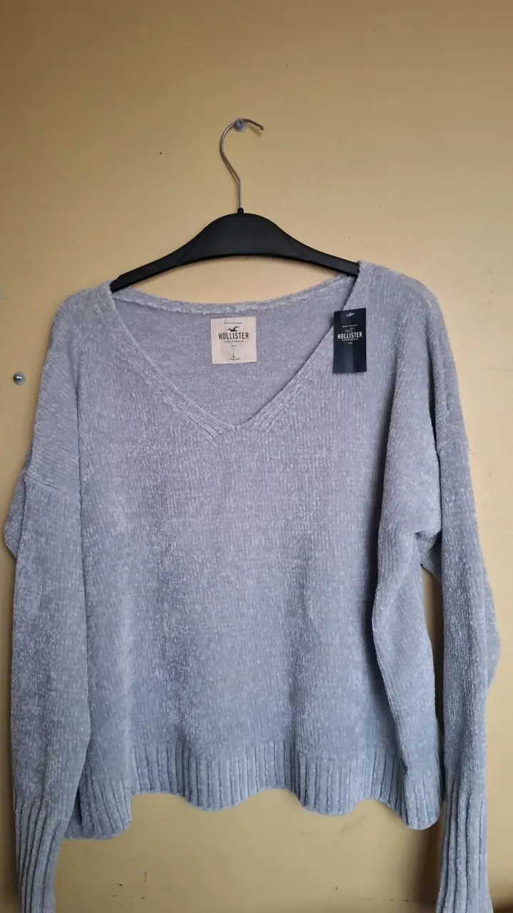 Suéter gris Hollister para mujer talla L - 2