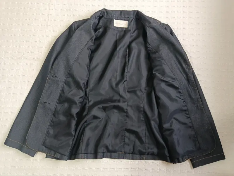 Blazer de mezclilla azul oscuro para mujer - 4