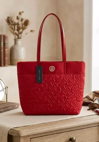 Bolso tote rojo Tommy Hilfiger elegante - miniatura 1