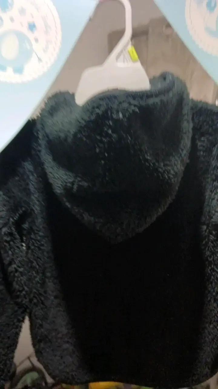 Poleron de peluche negra para niño - 2