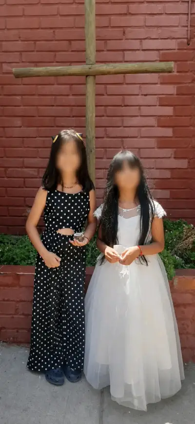 Vestido de bautizo o primera comunión blanco con encaje - miniatura 3