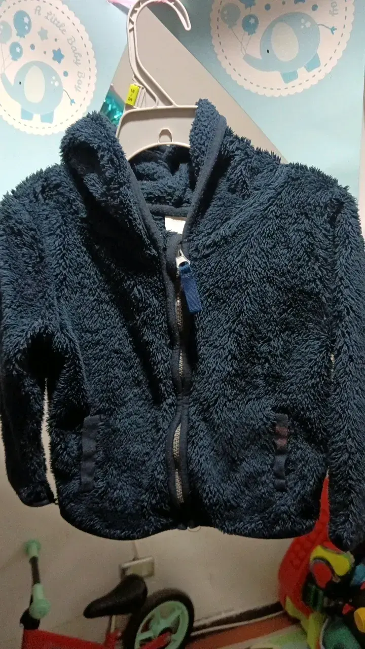 Poleron polar azul para niño con capucha - 1