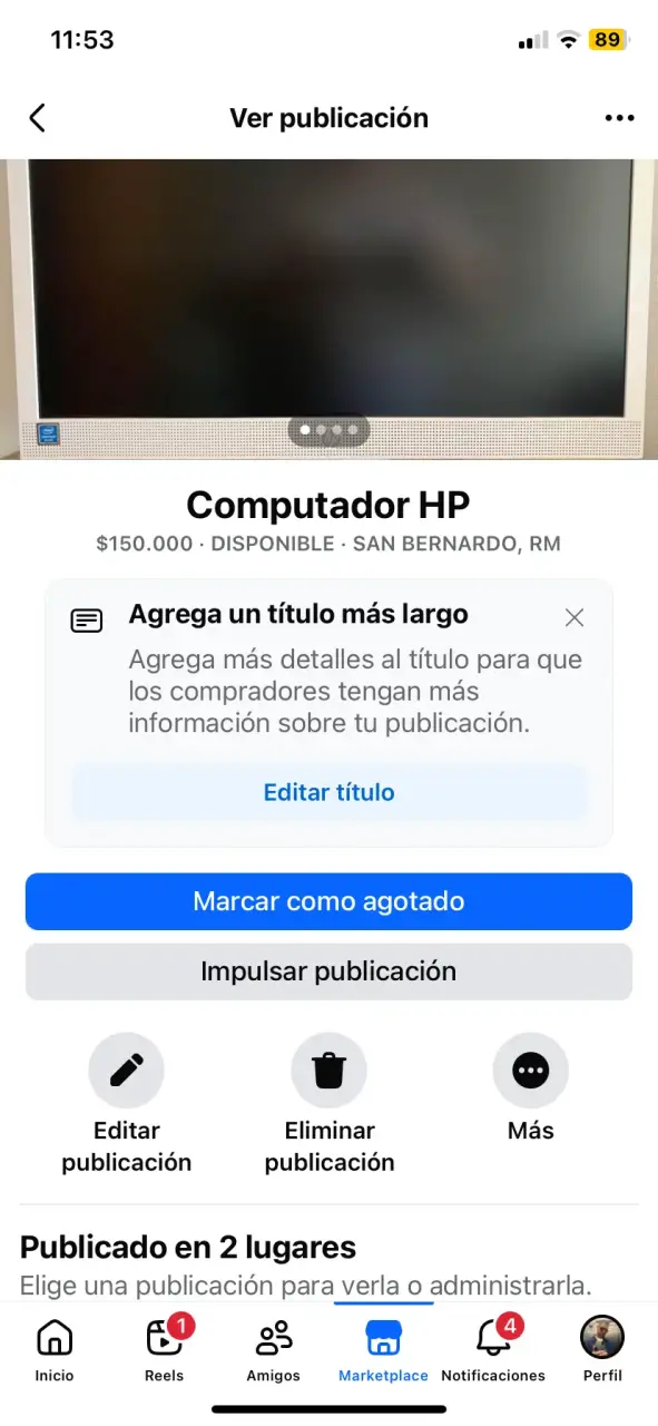 Monitor HP con pantalla grande