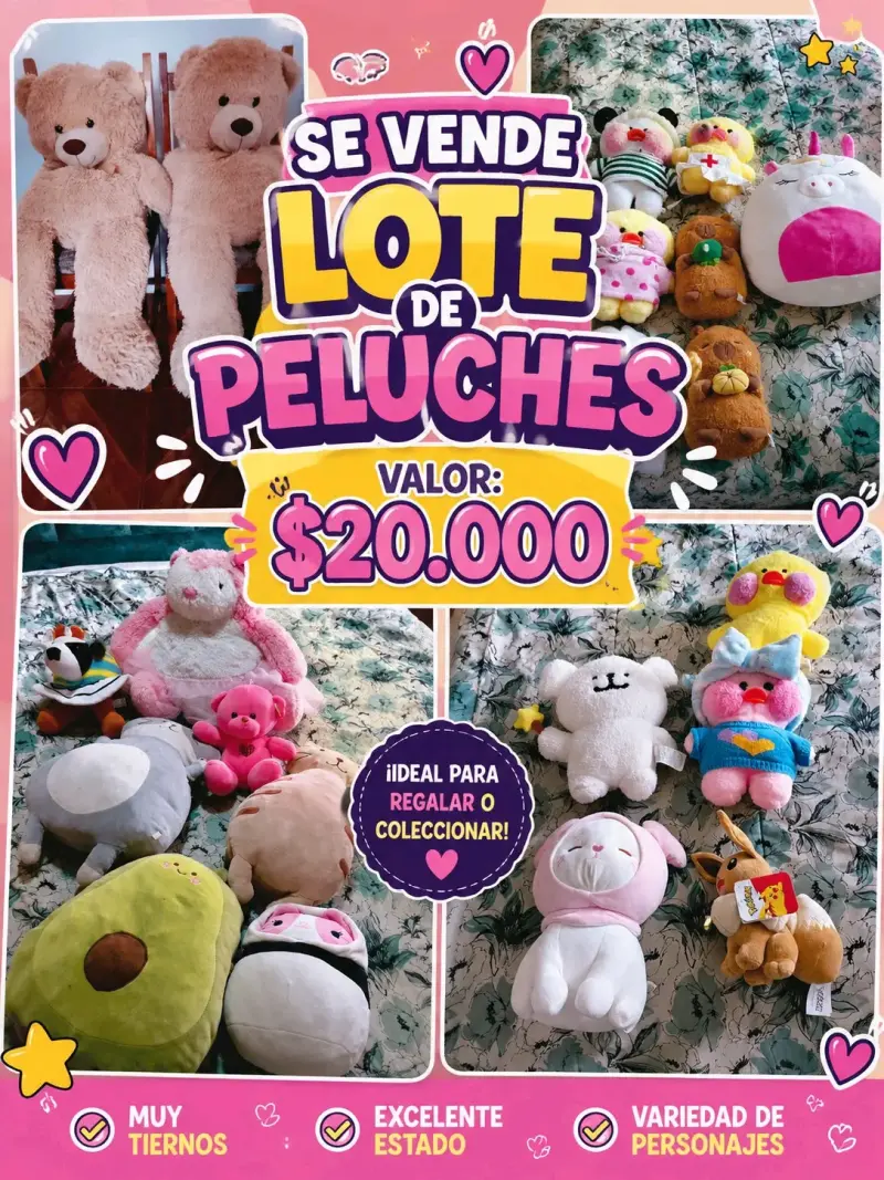 Lote de peluches variados en excelente estado - 1