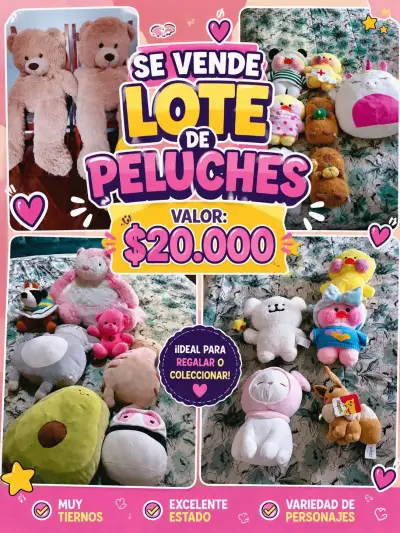 Lote de peluches variados en excelente estado - miniatura 1