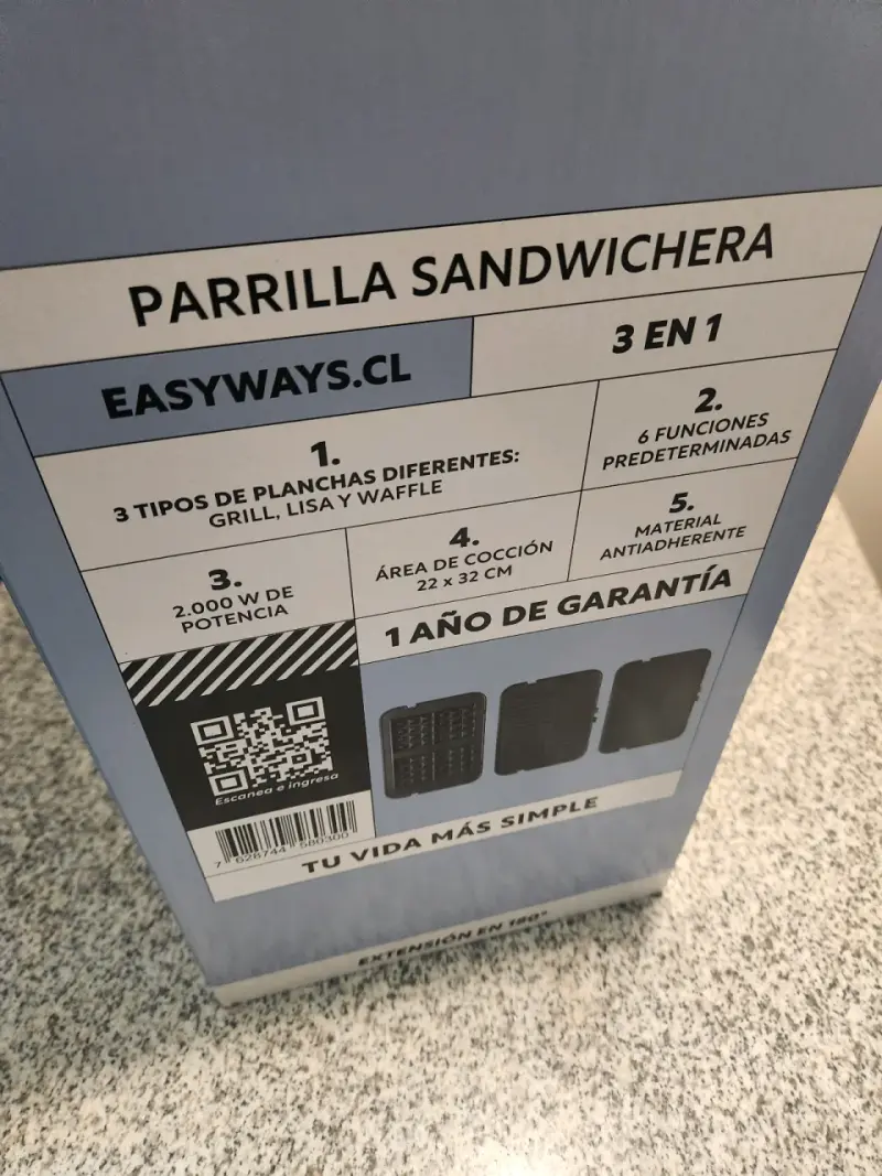 Parrilla Sandwichera 3 en 1 Easyways 2000W - 3