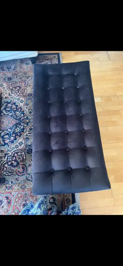 Banqueta de terciopelo azul elegante - miniatura 5