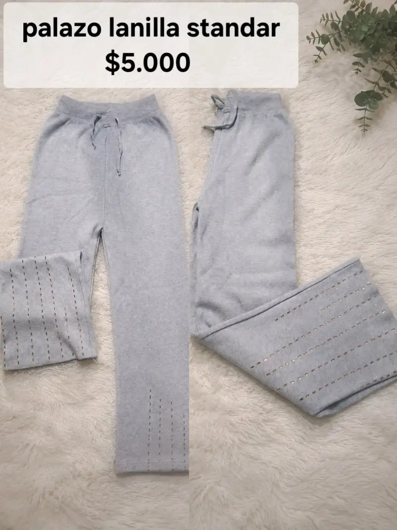Pantalones palazo de lanilla gris cómodos