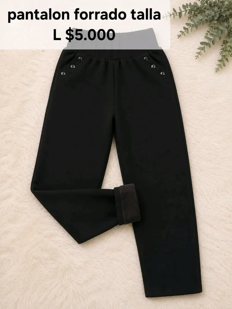 Pantalón forrado negro talla L