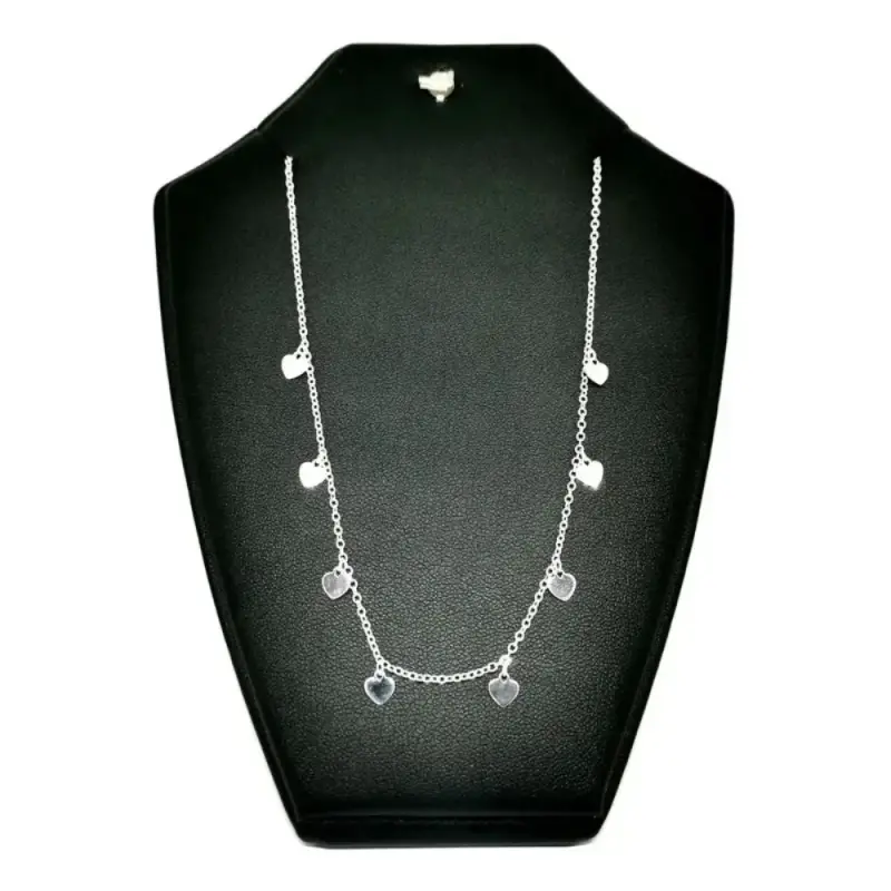 Collar de plata 925 con colgantes de corazón