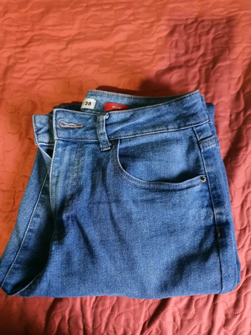 Jeans de mezclilla azul para mujer talla 38 - 3