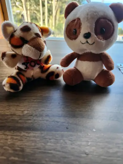Peluches mini panda y tigre [par] - miniatura 1