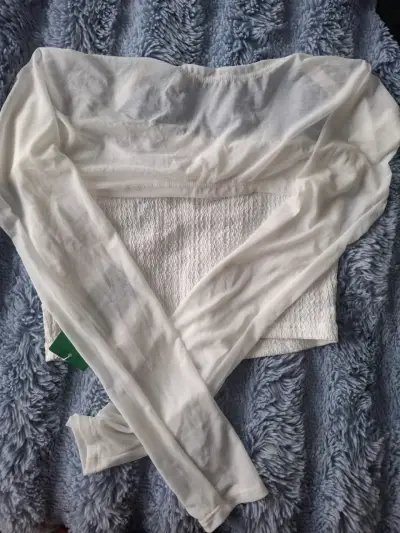Blusa blanca coquette - miniatura 2